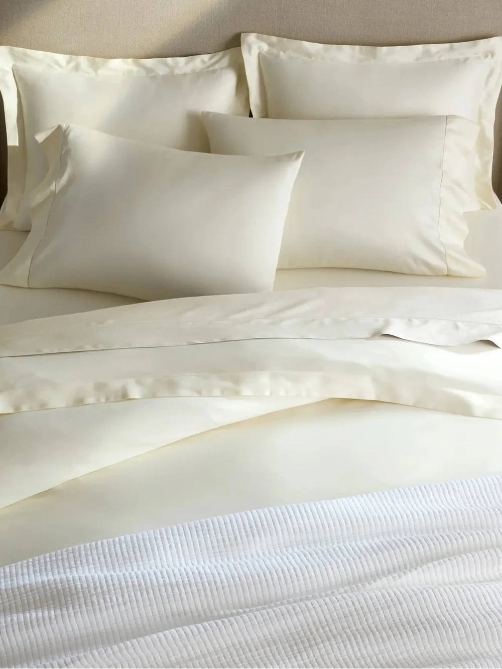New Quince Signature Giza Cotton Sateen Duvet Cover Set King/CalKing -Ivory $174